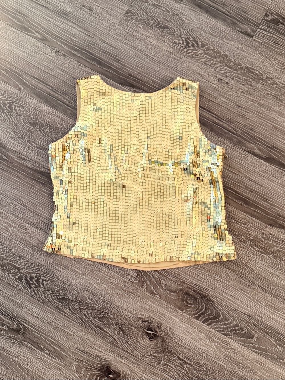 Valerie by Valerie Stevens Gold Silk Sequin Top